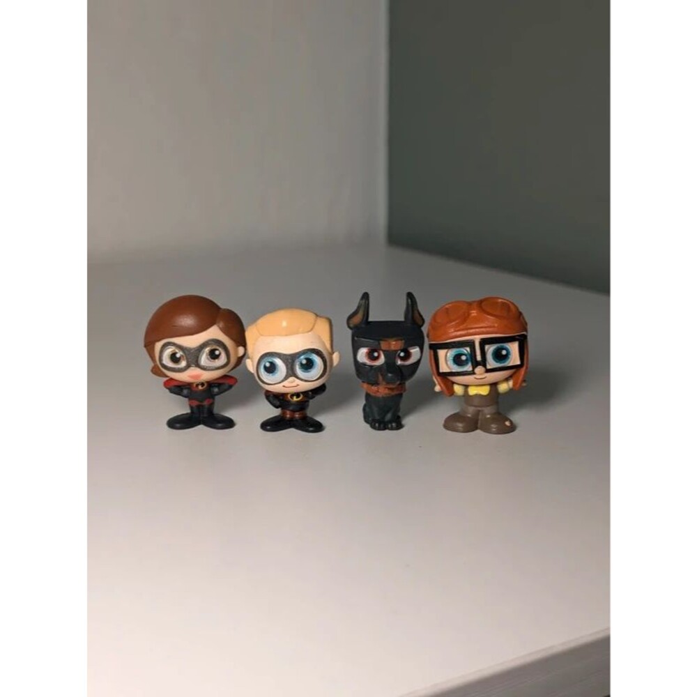 Disney Doorables Pixar Figure Lot of 4 Carl Alpha Dash Mrs Incredible Pixar Fest